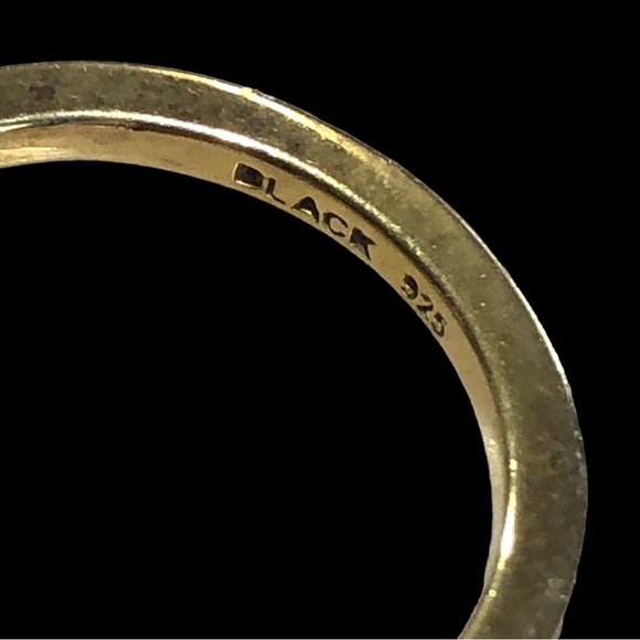 Maria Black Gold over Sterling Double Finger Ring & Cuff Bracelet Set - Picture 8 of 10